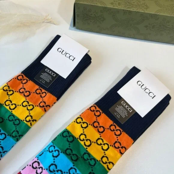Gucci Colorful Calf-High Cotton Socks - Picture 2 of 6